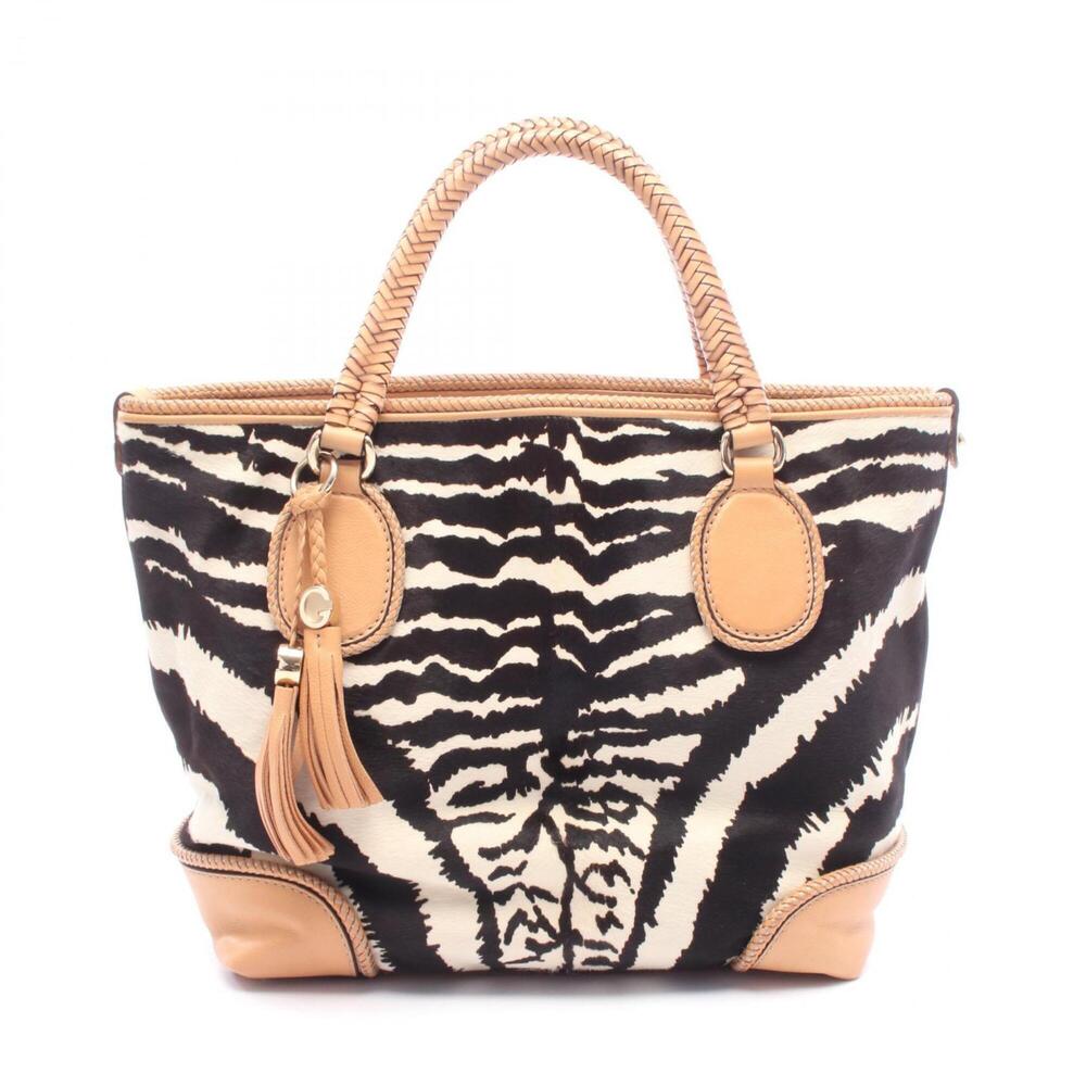 Gucci Marrakech Tote Bag/Handbag, Leather, Women's, Black, White, Beige, 257023